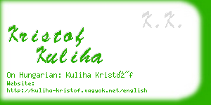 kristof kuliha business card